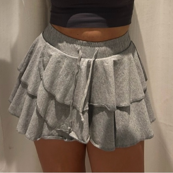 Gray Ruffled Skirt - Picture 1 of 4